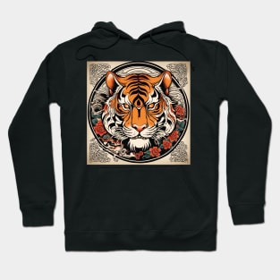 Old School Vintage Japanese Tattoo Art Tiger Hoodie